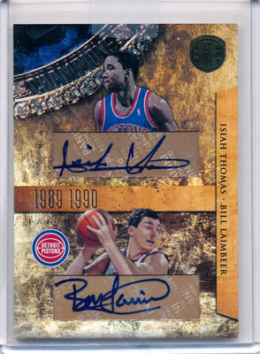 Panini 2010-2011 Gold Standard Dual Gold #2 Isiah Thomas / Bill Laimbeer 3/50