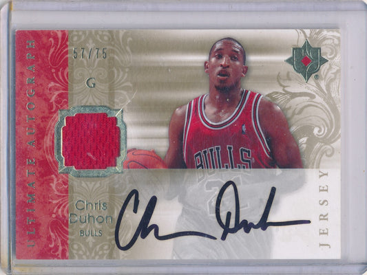 Upper Deck 2006-07 Ultimate Collection  Ultimate Jersey Autographs #AU-CD Chris Duhon 57/75