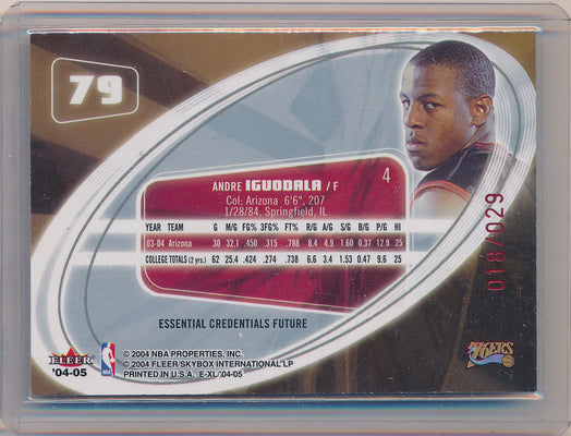 Fleer 2004-2005 SkyBox E-XL  Essential Credentials Future #79 Andre Iguodala 18/29