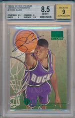 SkyBox 1996-1997 Premium Emerald Autographs #E1 Ray Allen  / BGS Grade 8.5 / Auto Grade 9