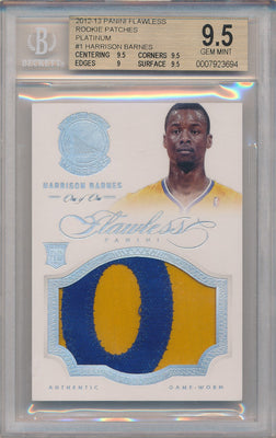 Panini 2012-2013 Flawless Platinum Jumbo Patches #1 Harrison Barnes 1/1 / BGS Grade 9.5