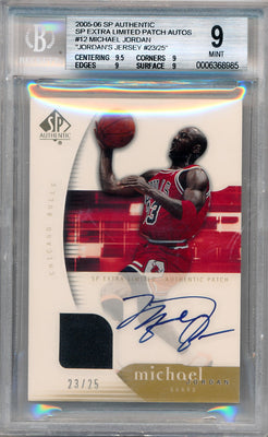 Upper Deck 2005-2006 Sp Authentic Sp Extra Limited Patch Autos #12 Michael Jordan 23/25 / BGS Grade 9 / Auto Grade 10