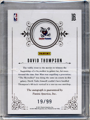 Panini 2010-2011 National Treasures Notable Nicknames  #16 David Thompson 19/99