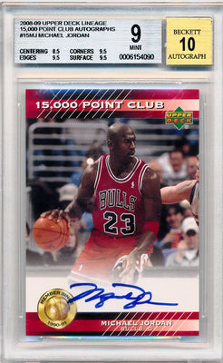 Upper Deck 2008-2009 Upper Deck Lineage 15,000 Point Club Autographs #15-MJ Michael Jordan  / BGS Grade 9 / Auto Grade 10