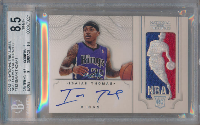 Panini 2012-2013 National Treasures NBA Logoman Autographs #132 Isiah Thomas 1/1 / BGS Grade 8.5 / Auto Grade 10