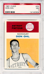 Fleer 1961 Detroit Pistons  #33 Don Ohl  / PSA Grade 7