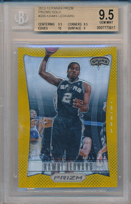 Panini 2012-2013 Prizm Prizms Gold #209 Kawhi Leonard 2/10 / BGS Grade 9.5