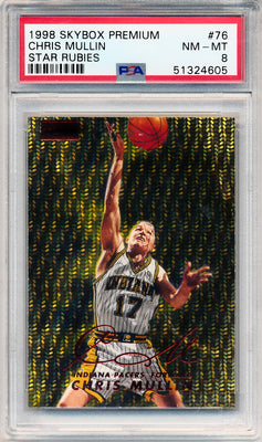 SkyBox 1998-99 Premium Star Rubies #76 Chris Mullin 44/50 / PSA Grade 8