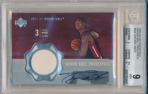 Upper Deck 2003-2004 UD Honor Roll Honor Roll Principals #WA Dwyane Wade  / BGS Grade 9 / Auto Grade 10