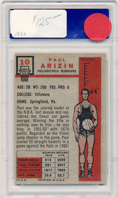 Topps Bowman  1957   #10 Paul Arizin  / PSA Grade 6 / BGS Grade None