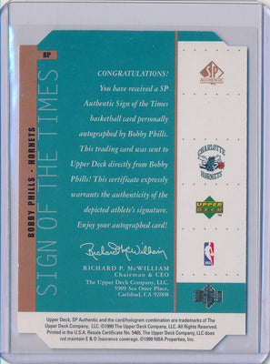 Upper Deck 1998-1999 SP Authentic Sign Of The Times #BP Bobby Phills