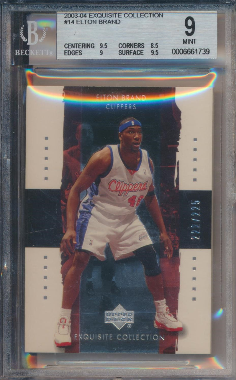 Upper Deck 2003-2004 Exquisite Collection Base #14 Elton Brand 222/225 / BGS Grade 9