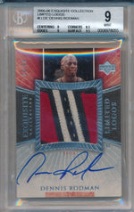 Upper Deck 2005-2006 Exquisite Collection Limited Logos #LL-DE Dennis Rodman 29/50 / BGS Grade 9 / Auto Grade 9