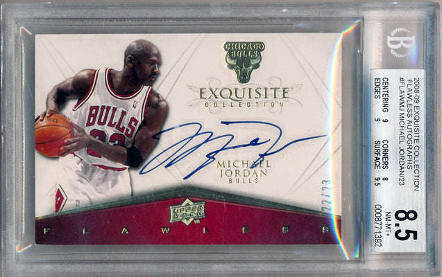 Upper Deck 2008-2009 Exquisite Collection Flawless Autographs #FLAW-MJ Michael Jordan 22/23 / BGS Grade 8.5 / Auto Grade 10