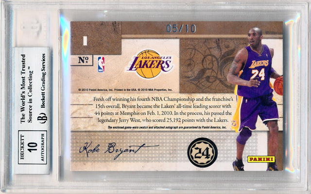 Kobe Bryant Signed 2010-11 Los Angeles Lakers Game Issued #24