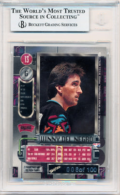 Skybox 1997-1998 Metal Universe Championship Precious Metal Gems Green #13 Vinny Del Negro 8/100 / BGS Grade 8.5