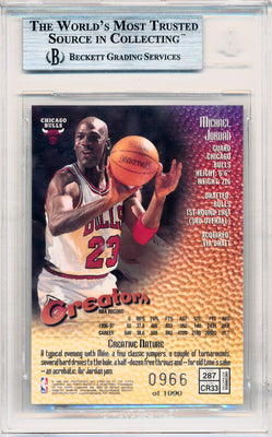 Topps 1997-1998 Finest Refractors #287 Michael Jordan 966/1090 / BGS Grade 9