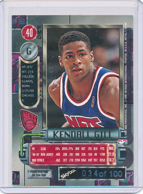 Skybox 1997-1998 Metal Universe Championship Precious Metal Gems Red #40 Kendall Gill 34/100