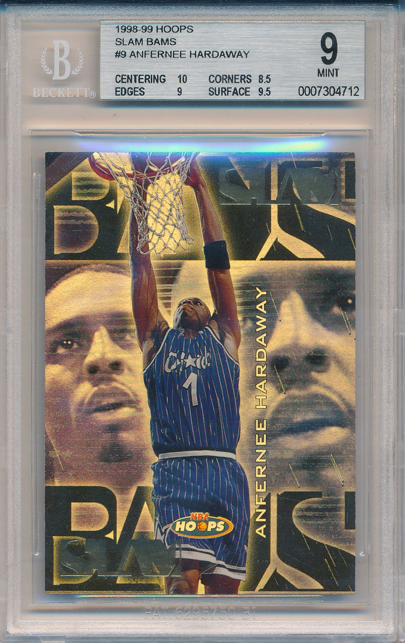 SkyBox 1998-1999 Hoops Slam Bams #9/10SB Anfernee Hardaway 94/100 / BGS Grade 9