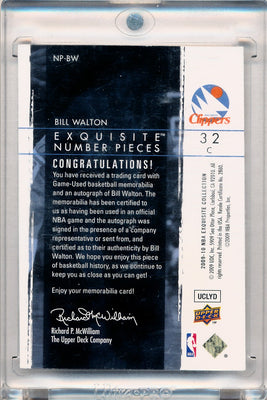 Upper Deck 2009-2010 Exquisite Collection Numbers #NPBW Bill Walton 19/32