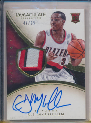 Panini 2013-2014 Immaculate RPA #129 C.J. McCollum 47/99