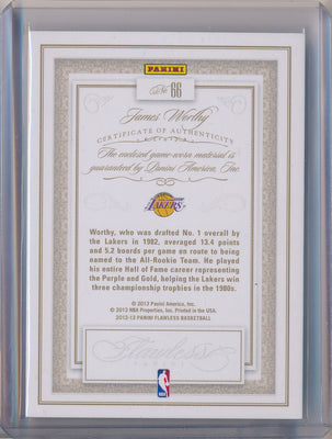 Panini 2012-2013 Flawless Platinum Jumbo Patches #66 James Worthy 1/1