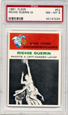 Fleer 1961 New York Knickerbockers  #52 Richie Guerin  / PSA Grade 8