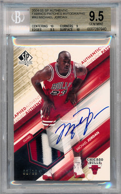 Upper Deck 2004-2005 Sp Authentic Fabrics Patches Autographs #AAP-MJ Michael Jordan 2/10 / BGS Grade 9.5 / Auto Grade 10