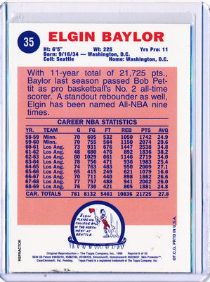 Topps 1996-1997 Finest Reprint Refractor #35 Elgin Baylor