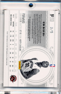 Panini 2010-2011 National Treasures  Century Platinum #213 Ed Davis 3/5