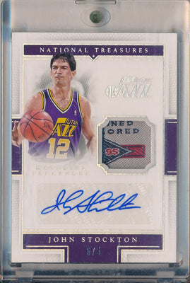 Panini 2015-2016 National Treasures Material Treasures #MTS-JS John Stockton 5/5