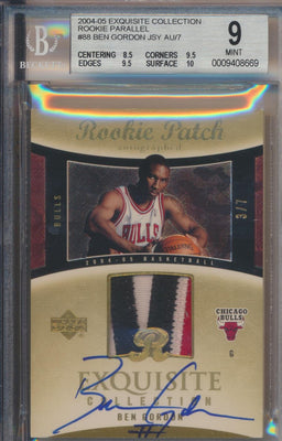 Upper Deck 2004-2005 Exquisite Collection Gold RPA #88 Ben Gordon 3/7 / BGS Grade 9 / Auto Grade 9