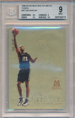 SkyBox 1998-1999 Molten Metal Fusion #35F Tim Duncan 18/40 / BGS Grade 9