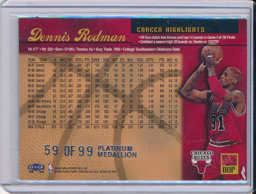 Fleer 1998-1999 Fleer Ultra Career Highlights #80P Dennis Rodman 59/99
