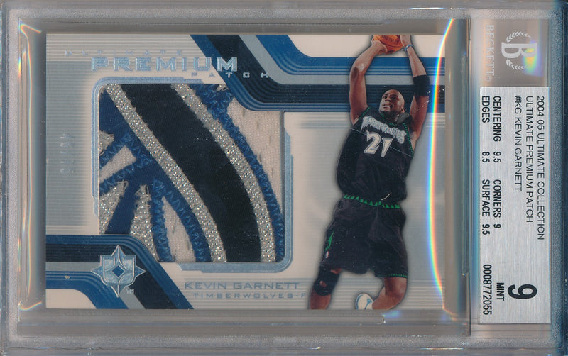 Upper Deck 2004-2005 Ultimate Collection Ultimate Premium Patch #UPP-KG Kevin Garnett 46/75 / BGS Grade 9