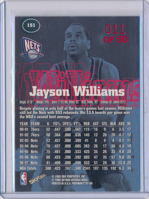 SkyBox 1997-1998 Premium Star Rubies #151 Jayson Williams 11/50