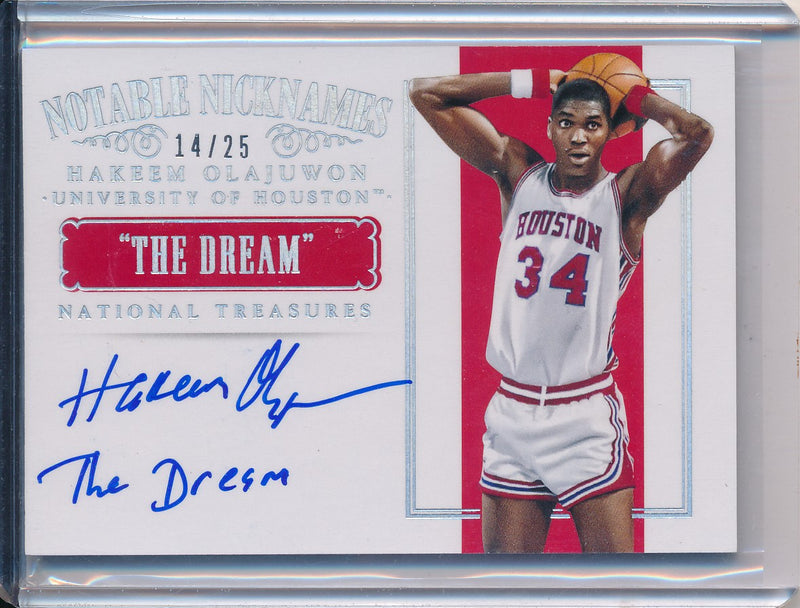 Panini 2014-2015 National Treasures Noble Nicknames #10 Hakeem Olajuwon 14/25