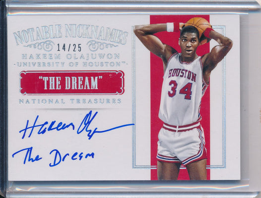 Panini 2014-2015 National Treasures Noble Nicknames #10 Hakeem Olajuwon 14/25