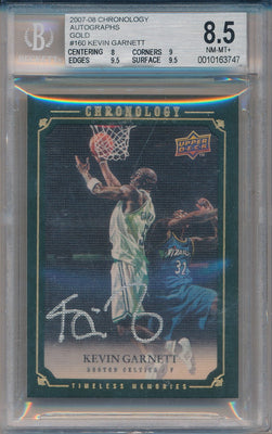 Upper Deck 2007-2008 Chronology Autographs Gold #160 Kevin Garnett 3/10 / BGS Grade 8.5 / Auto Grade 10