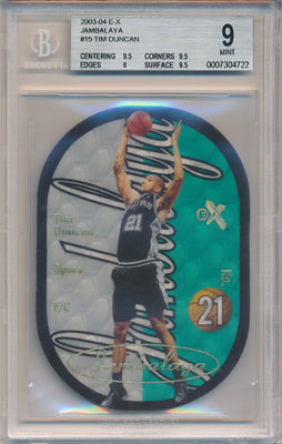 Fleer 2003-2004 E-X  Jambalaya #15/15JB Tim Duncan  / BGS Grade 9