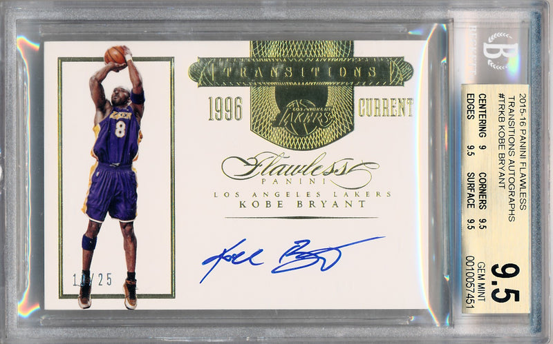 Panini 2015-2016 Flawless Transitions Autographs #TRKB Kobe Bryant 10/25 / BGS Grade 9.5 / Auto Grade 10