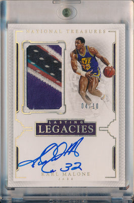 Panini 2015-2016 National Treasures Lasting Legacies #LL-KML Karl Malone 4/10