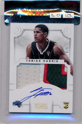 Panini 2012-2013 National Treasures  Gold #118 Tobias Harris 5/5 / BGS Grade 8 / Auto Grade 10