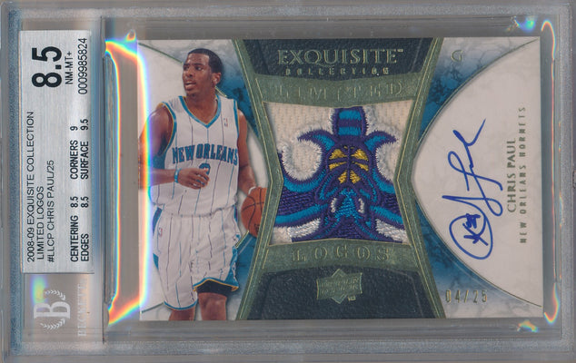 Upper Deck 2008-2009 Exquisite Collection Limited Logos #LL-CP Chris Paul 4/25 / BGS Grade 8.5 / Auto Grade 10