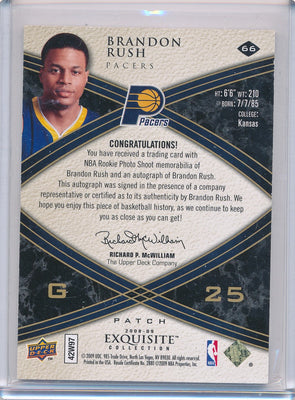 Upper Deck 2008-2009 Exquisite Collection Rookie Parallel #66 Brandon Rush 19/25