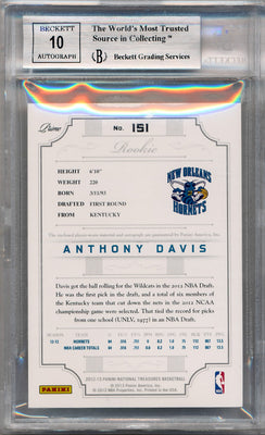 Panini 2012-2013 National Treasures  Gold #151 Anthony Davis  4/5 / BGS Grade 9 / Auto Grade 10