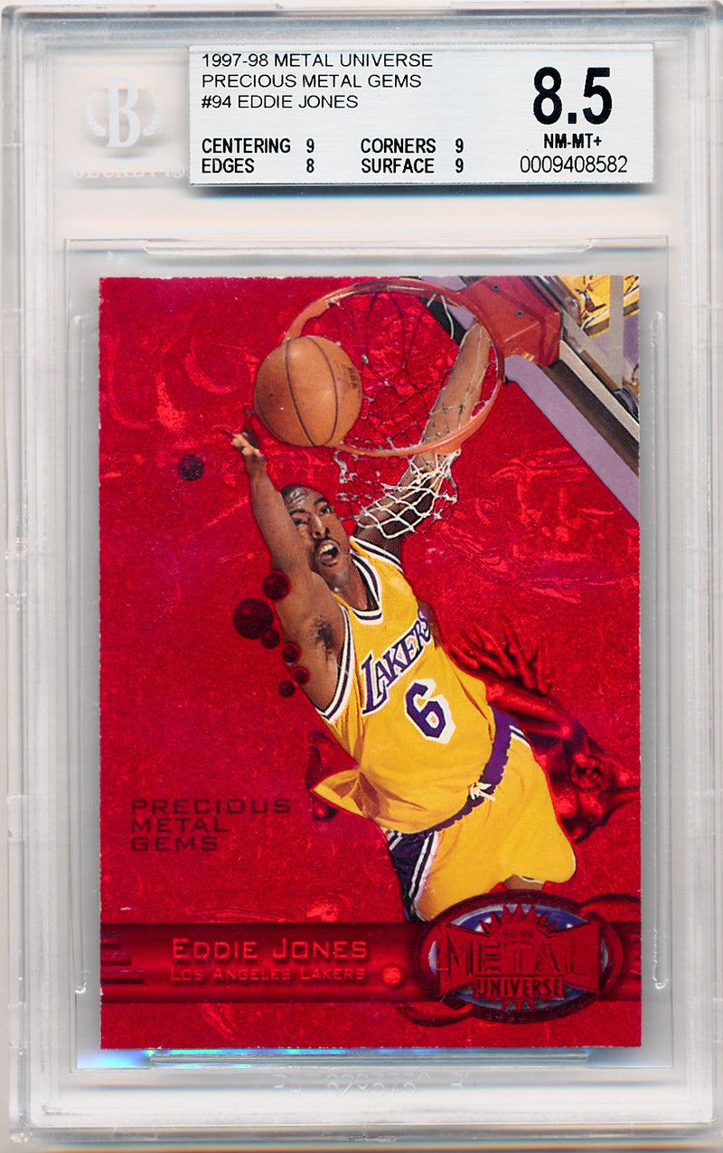 Skybox 1997-1998 Metal Universe Championship Precious Metal Gems Red #94 Eddie Jones 45/100 / BGS Grade 8.5