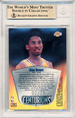 Topps 1998-1999 Finest Centurions Refractors #C6 Kobe Bryant 2/75 / BGS Grade 9.5