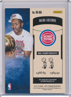 Panini 2015-2016 Gold Standard Ring Bearers Autographs #RB-MA Mark Aguirre 4/49