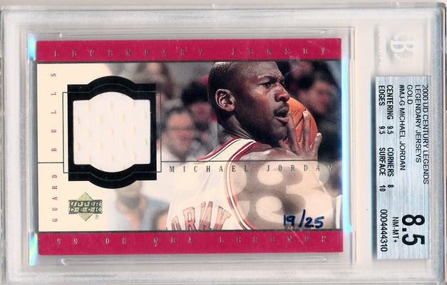 Upper Deck 2000 Ud Century Legends Legendary Jerseys Gold #MJ-G Michael Jordan 19/25 / BGS Grade 8.5